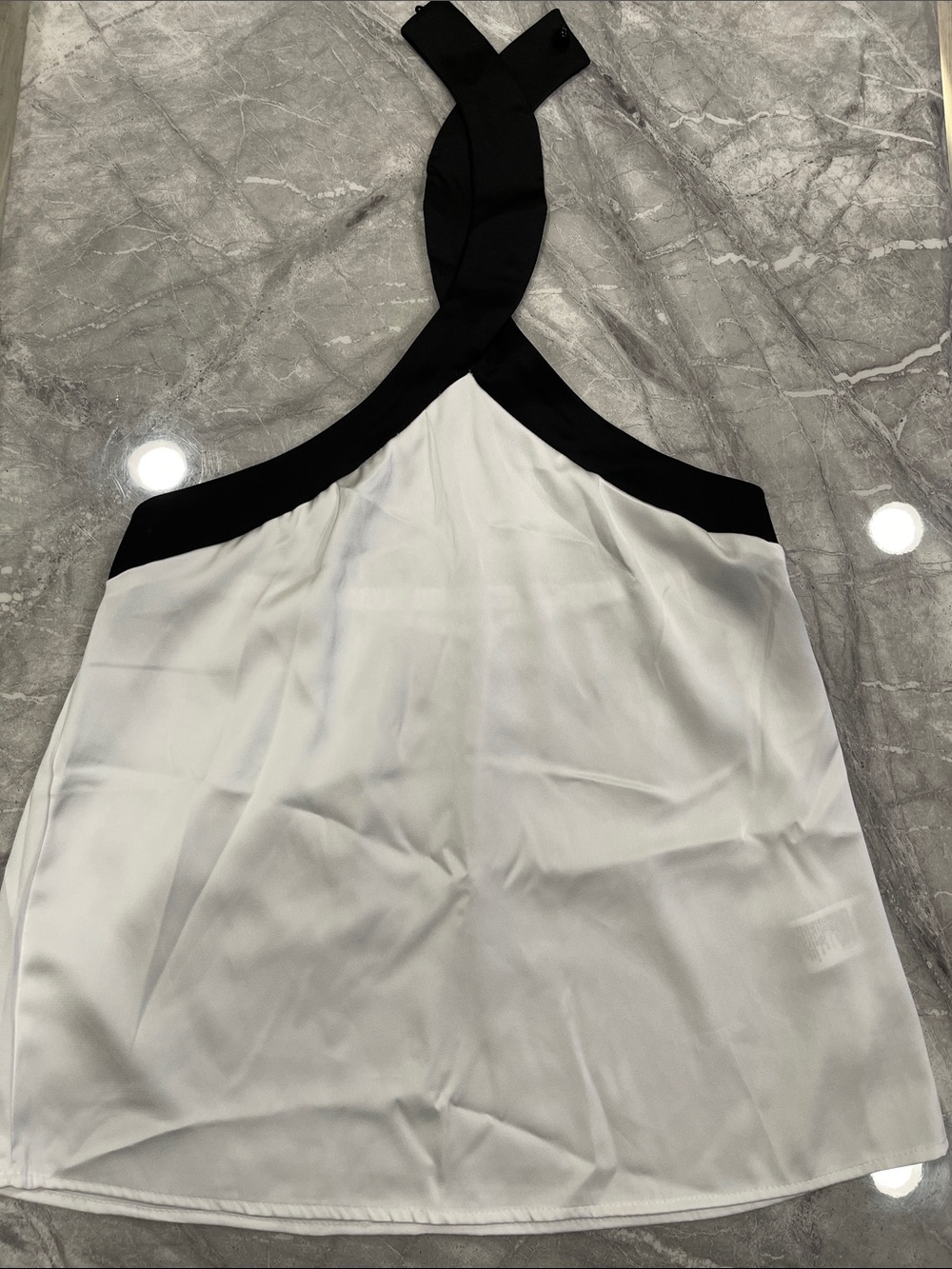 Black and White Halter Tank Top